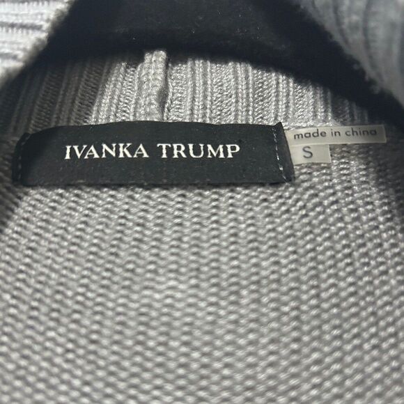 Ivanka Trump Gray Knit Open Side Zip Cardigan Sweater Small Casual Business - Picture 4 of 5